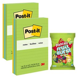 Post-It® Notes 660 Lined 98x149mm Floral Fantasy, 2 Packs of 3
