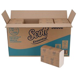 Scott 38002 Essential Paper Towels Multifold 1 Ply  White, Carton of 16 Packs