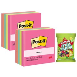 Post-it® Notes 654 76x76mm Poptimistic, 2 Packs of 5