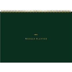 Collins A4 Designer Desk Pad Undated Week to View Executive Green