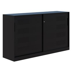 Fortis Sliding Door Key Lock Cabinet 1200x1800mm Black