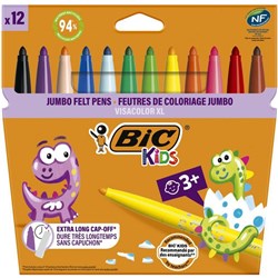 BIC Kids Visacolor XL Felt Pens, Pack of 12