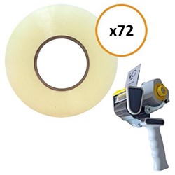 Pomona S9950 OPP Acrylic Heavy Duty Packaging Tape 48mm x 150m Clear, Bundle of 72