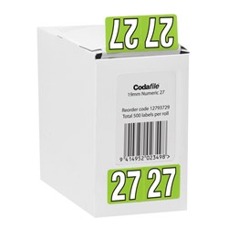 Codafile Labels Year 2027 19mm, Roll of 500