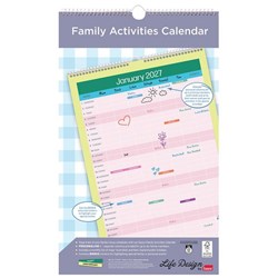 Sasco Life Design Family Activities Wall Planner 420x250mm 2027 Tribe The Nest
