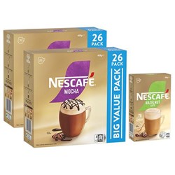 NESCAFÉ Cafe Menu Instant Coffee Sachet Mocha 468g, 2 Packs of 26
