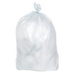 Rubbish Bags Clear 630x900mm 35 Micron 60L, Pack of 50