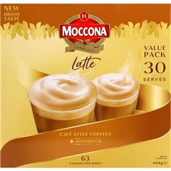 Moccona Cafe Classic Latte Coffee Sachet 444g, Pack of 30