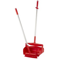 Vikan Lobby Dustpan and Broom Set Red