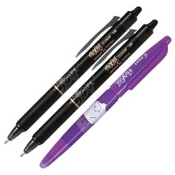 Pilot Frixion Black Clicker Erasable Rollerball Gel Pen 1.0mm Tip, Set of 2
