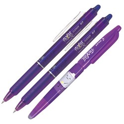 Pilot Frixion Violet Clicker Erasable Rollerball Gel Pen 0.7mm Fine Tip, Set of 2