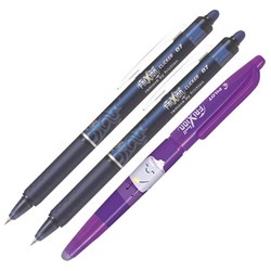 Pilot Frixion Blue-Black Clicker Erasable Rollerball Gel Pen 0.7mm Fine Tip, Set of 2