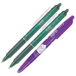 Pilot Frixion Green Clicker Erasable Rollerball Gel Pen 0.7mm Fine Tip, Set of 2