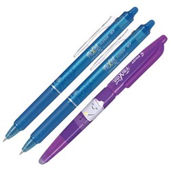 Pilot Frixion Light Blue Clicker Erasable Rollerball Gel Pen 0.7mm Fine Tip, Set of 2