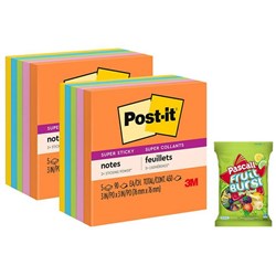 Post-it® 654 Super Sticky Notes 76x76mm Energy, 2 Packs of 5
