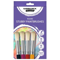 Warwick Artworx Stubby Round Paint Brush 13mm, Pack of 15