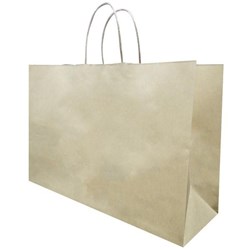 Paper Bag Carrier Handle Medium 355x120x240mm Brown, Pack of 250