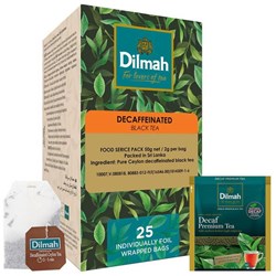 Dilmah Decaffeinated Ceylon Enveloped Tea Bags, Box of 25