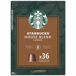 Starbucks House Blend Lungo Coffee Capsules 187g, Box of 36
