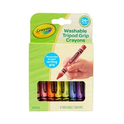 Crayola Washable Tripod Crayon, Pack of 8