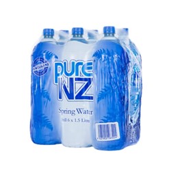 Pure NZ Still Spring Water 1.5L, Pack of 6