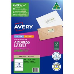 Avery Premium Addressing Labels L7163 White Inkjet Laser 14 Per Sheet 10 Sheets