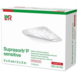 Suprasorb P Sensitive Silicone Foam Dressing 50x50mm, Box of 10