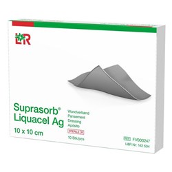 Suprasorb Liquacel Ag Wound Dressing 100x100mm, Box of 10