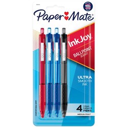 Paper Mate InkJoy 300RT Retractable Ballpoint Pen Assorted, Pack of 4
