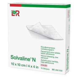 Solvaline N Wound Low-adherent Dressing 100x100mm, Box of 10
