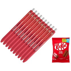 Paper Mate Red Inkjoy Gel Retractable Ballpoint Pen 0.7mm Fine Tip, Set of 10