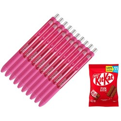 Paper Mate Pink Inkjoy Gel Retractable Ballpoint Pen 0.7mm Fine Tip, Set of 10