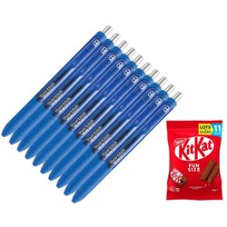 Paper Mate Blue Inkjoy Gel Retractable Ballpoint Pen 0.7mm Fine Tip, Set of 10