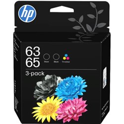 HP 63/65 Colour/Black Combo Ink Cartridge, Pack of 3