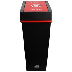 Sabco Deluxe Recycling Station Landfill Bin 40L With Red Lid