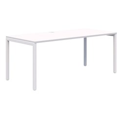 Ventra Fixed Height Desk Single 1800x800mm Snow Velvet/White