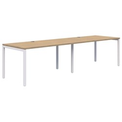 Ventra Fixed Height Desk 2 Pod Inline 1800x800mm Classic Oak/White