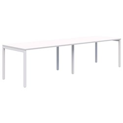 Ventra Fixed Height Desk 2 Pod Inline 1500x800mm Snow Velvet/White