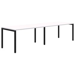 Ventra Fixed Height Desk 2 Pod Inline 1500x800mm Snow Velvet/Black