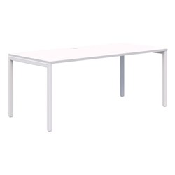 Ventra Fixed Height Desk Single 1500x800mm Snow Velvet/White