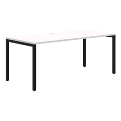 Ventra Fixed Height Desk Single 1500x800mm Snow Velvet/Black