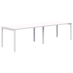 Ventra Fixed Height Desk 2 Pod Inline 1200x700mm Snow Velvet/White