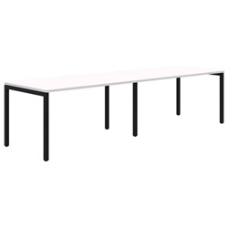 Ventra Fixed Height Desk 2 Pod Inline 1200x700mm Snow Velvet/Black