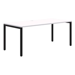 Ventra Fixed Height Desk Single 1200x700mm Snow Velvet/Black