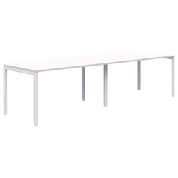 Ventra Fixed Height Desk 2 Pod Inline 1800x800mm Snow Velvet/White