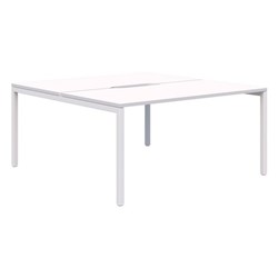 Ventra Fixed Height Desk 2 Pod Back To Back 1800x800mm Snow Velvet/White