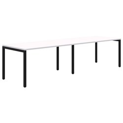 Ventra Fixed Height Desk 2 Pod Inline 1800x800mm Snow Velvet/Black