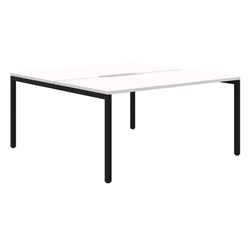 Ventra Fixed Height Desk 2 Pod Back To Back 1800x800mm Snow Velvet/Black