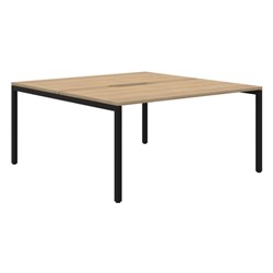 Ventra Fixed Height Desk 2 Pod Back To Back 1800x800mm Classic Oak/Black