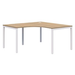 Ventra Fixed Height 90 Degree Corner Workstation 1800x1800x800mm Classic Oak/White